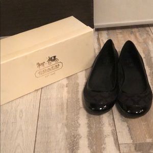 Coach Patent Leather/Fabric Slip On Shoes